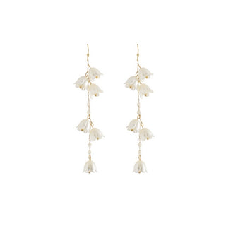 Linear Flower Long Earrings