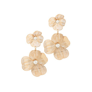 Pearl & Filigree Flower 2 Drop Earrings