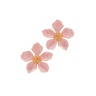 Flower Pearlized Enamel Earrings