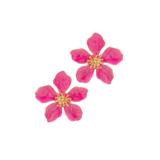 Flower Pearlized Enamel Earrings