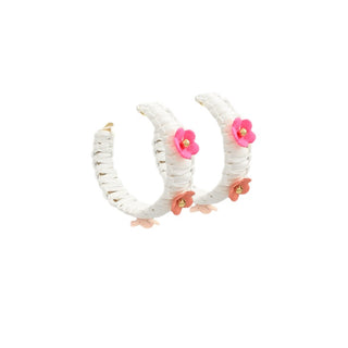 Flower And Wrapped Raffia Hoops