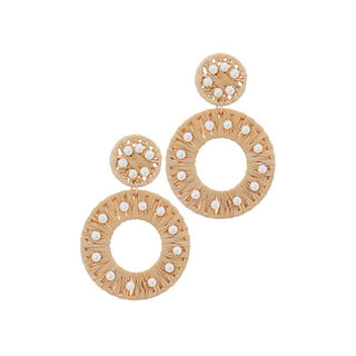 Studded Pearl and Hollow Circle Earrings