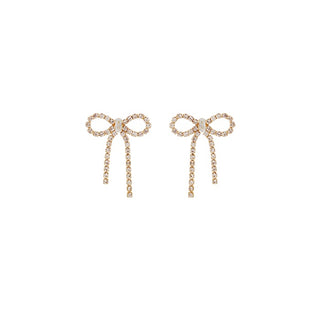 35mm Rhinestone Bow Earrings