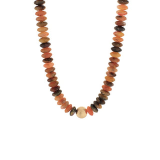 Metal & Color Rondelle Beads Necklace