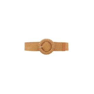 Circle Buckle Straw Belt