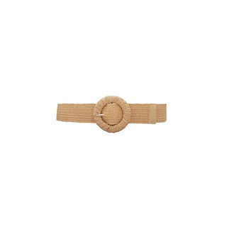 Circle Buckle Straw Belt