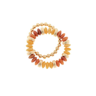 2 Row Color Rondelle Beads Bracelet