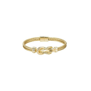 Textured Love Knot Bangle Bracelet