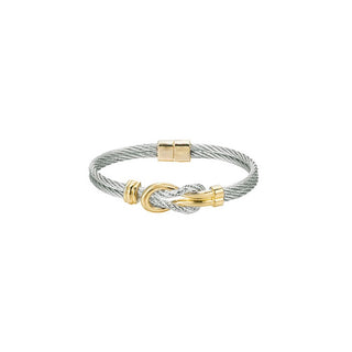 Textured Love Knot Bangle Bracelet