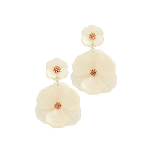 Double Flower Dangle Earrings