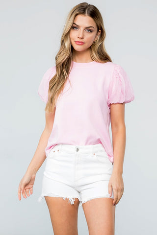 Just Fashion Through Puff Sleeve Top