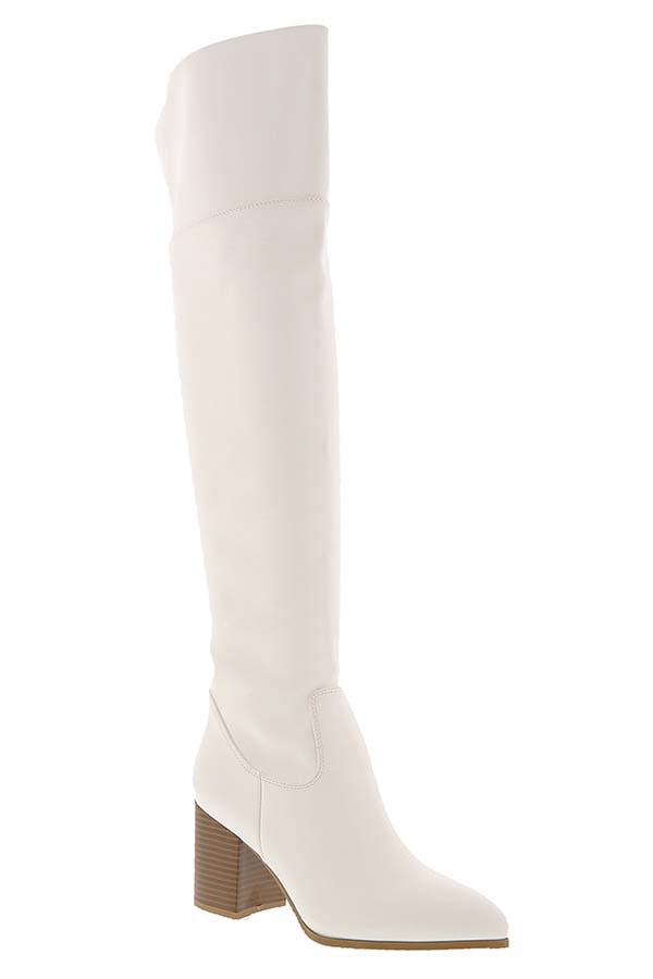 Iris-43 Faux Leather Over The Knee Boots