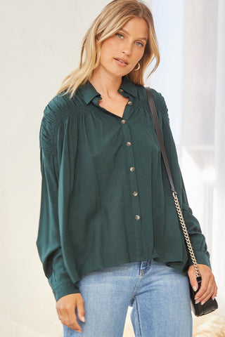 Eye On The Prize Button Front Blouse