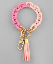 Load image into Gallery viewer, Color Chain And Tassel Keychain Bracelet
