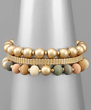 Load image into Gallery viewer, Metal And Wood Ball Bracelet
