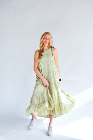 Signs Of Spring One Shoulder Maxi Dress