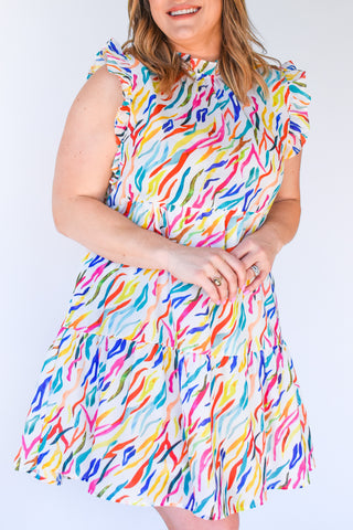 Love Is Here Abstract Print Dress