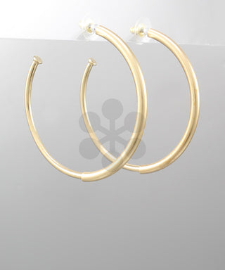 Contrast Metal Hoop Earrings