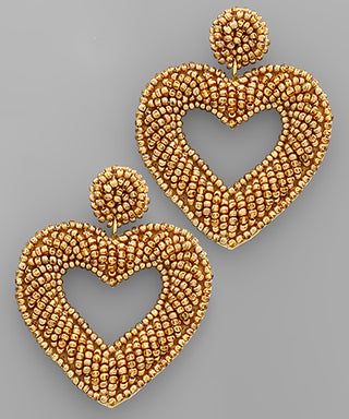 Beaded Heart Earrings