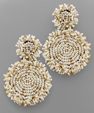 Beaded Double Disc Earrings