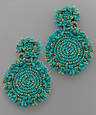 Beaded Double Disc Earrings