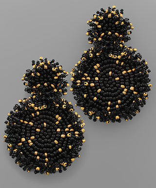 Beaded Double Disc Earrings