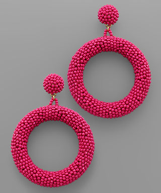 Seed Bead Circle Earrings