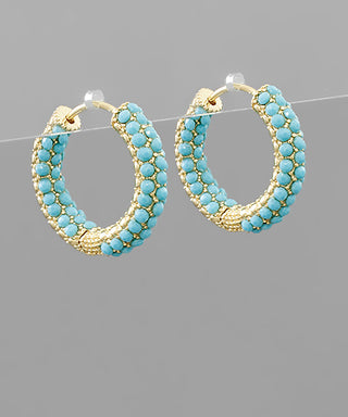 25mm Pave Huggie Hoops