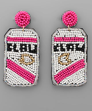 Beaded Hard Seltzer Earrings