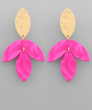 Leaf Dangle Marquise Earrings