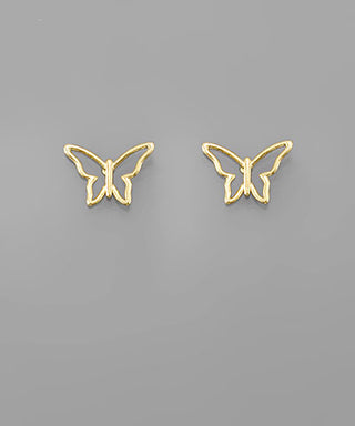 Brass Butterfly Stud