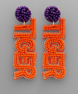 TIGER Beaded Letter Earrings