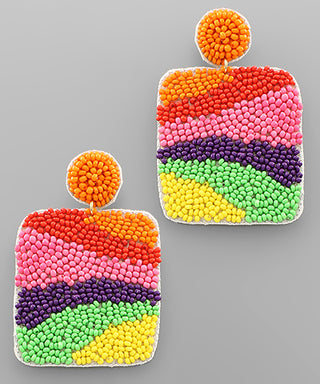 Colorful Wave Pattern Earrings