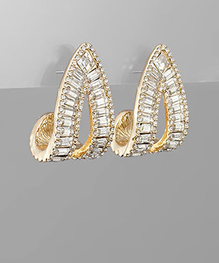 Curved Crystal Marquise Earrings