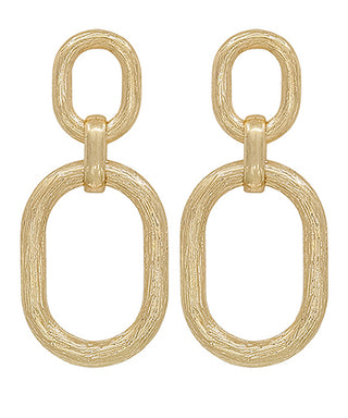 2 Oval Link Dangle Earrings