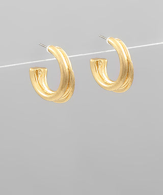 10mm Textured Metal Hoops