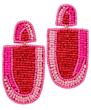 Beaded U Shape Earrings