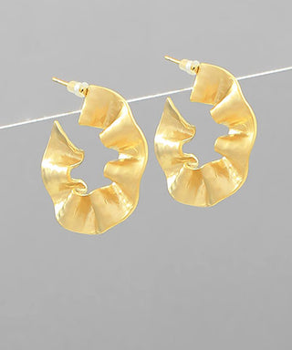 Brass Waved Hoops