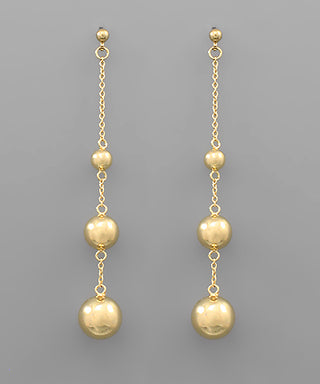 3 Link Metall Ball Drop Earrings