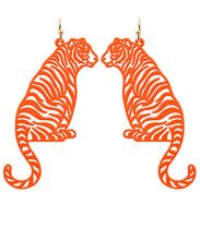 Load image into Gallery viewer, Color Coated Tiger Filigree Earrings
