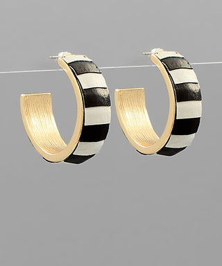 Stripes Pattern Metal Hoops