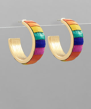 Stripes Pattern Metal Hoops