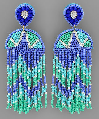 Seed Bead Tassel Earrings