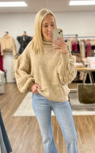 Load image into Gallery viewer, Taupe To Bottom Bubble Sleeve Sweater
