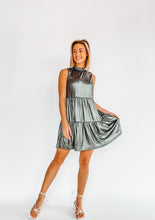 Load image into Gallery viewer, Tierly Beloved Metallic Tiered Dress
