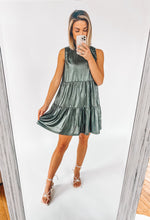 Load image into Gallery viewer, Tierly Beloved Metallic Tiered Dress
