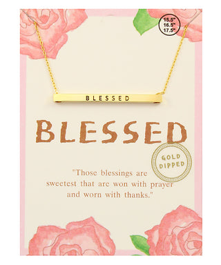 "Blessed" Bar Necklace