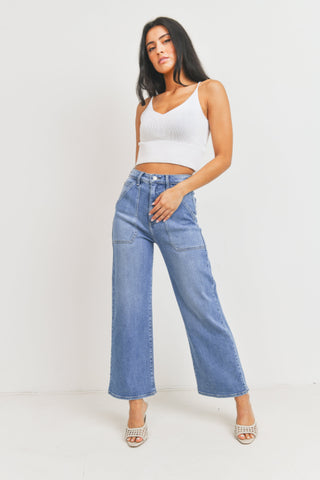 Just Black The Patch Pocket Wide Leg Jeans