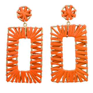 Raffia Oversize Rectangle Earrings