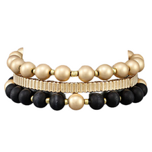 Load image into Gallery viewer, Metal And Wood Ball Bracelet
